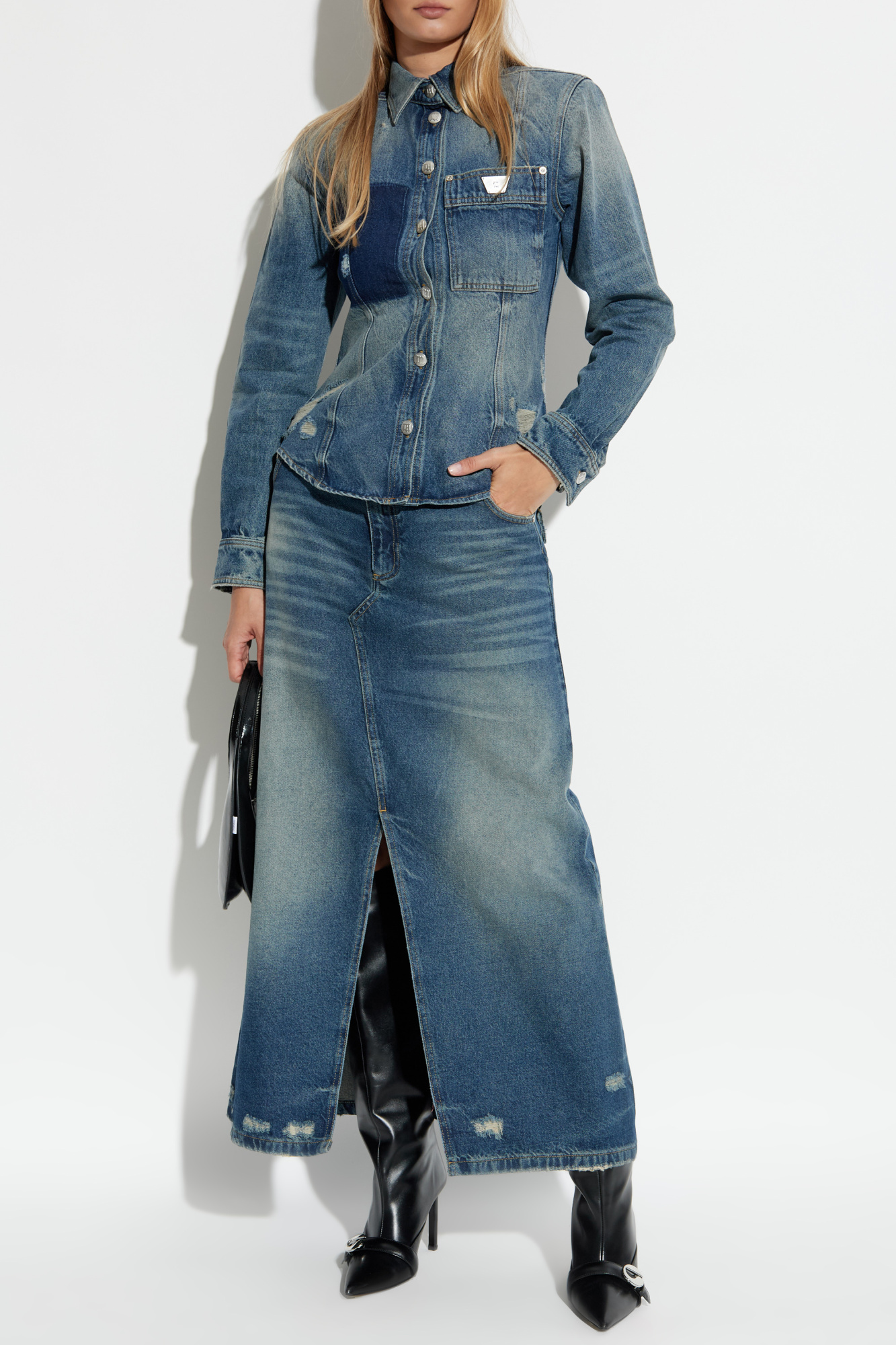 Denim Skirt, Women's, Navy Blue