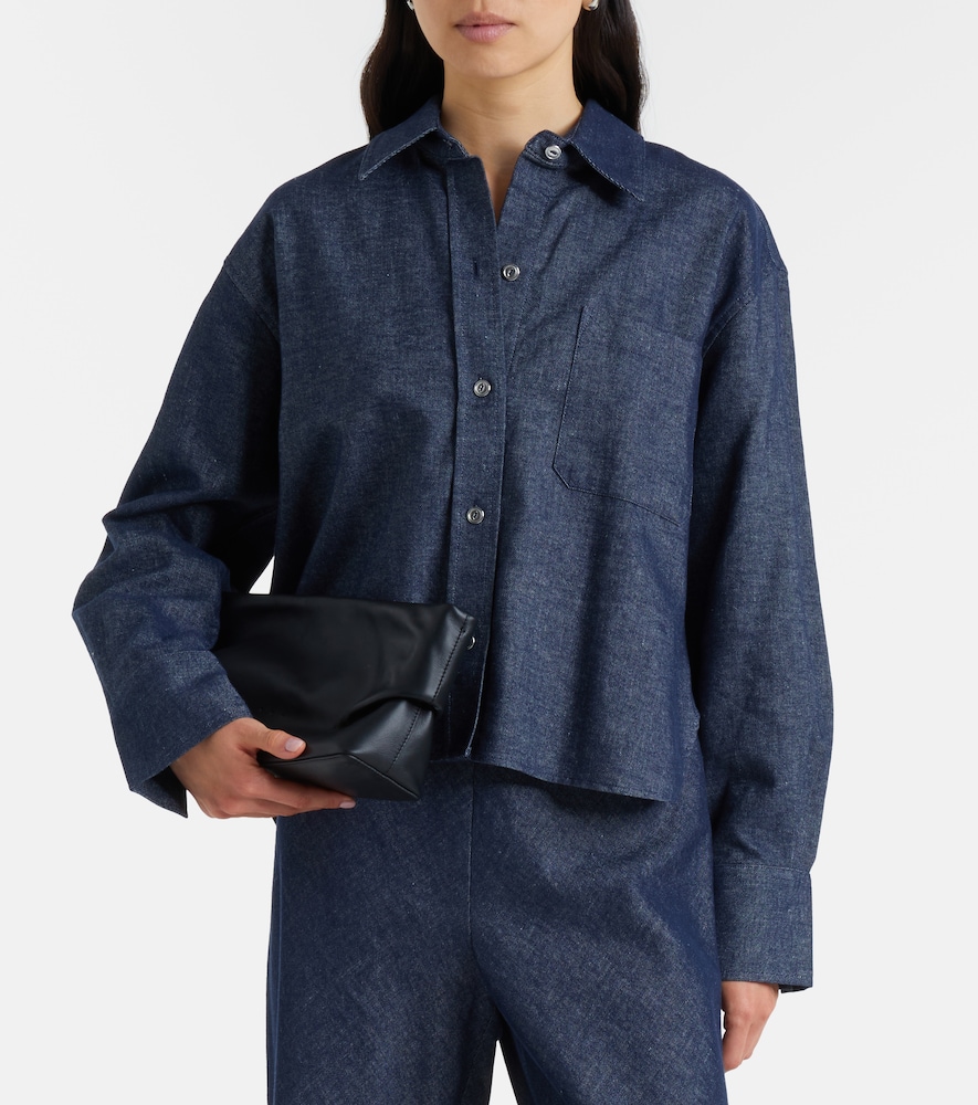 Cotton and linen chambray shirt