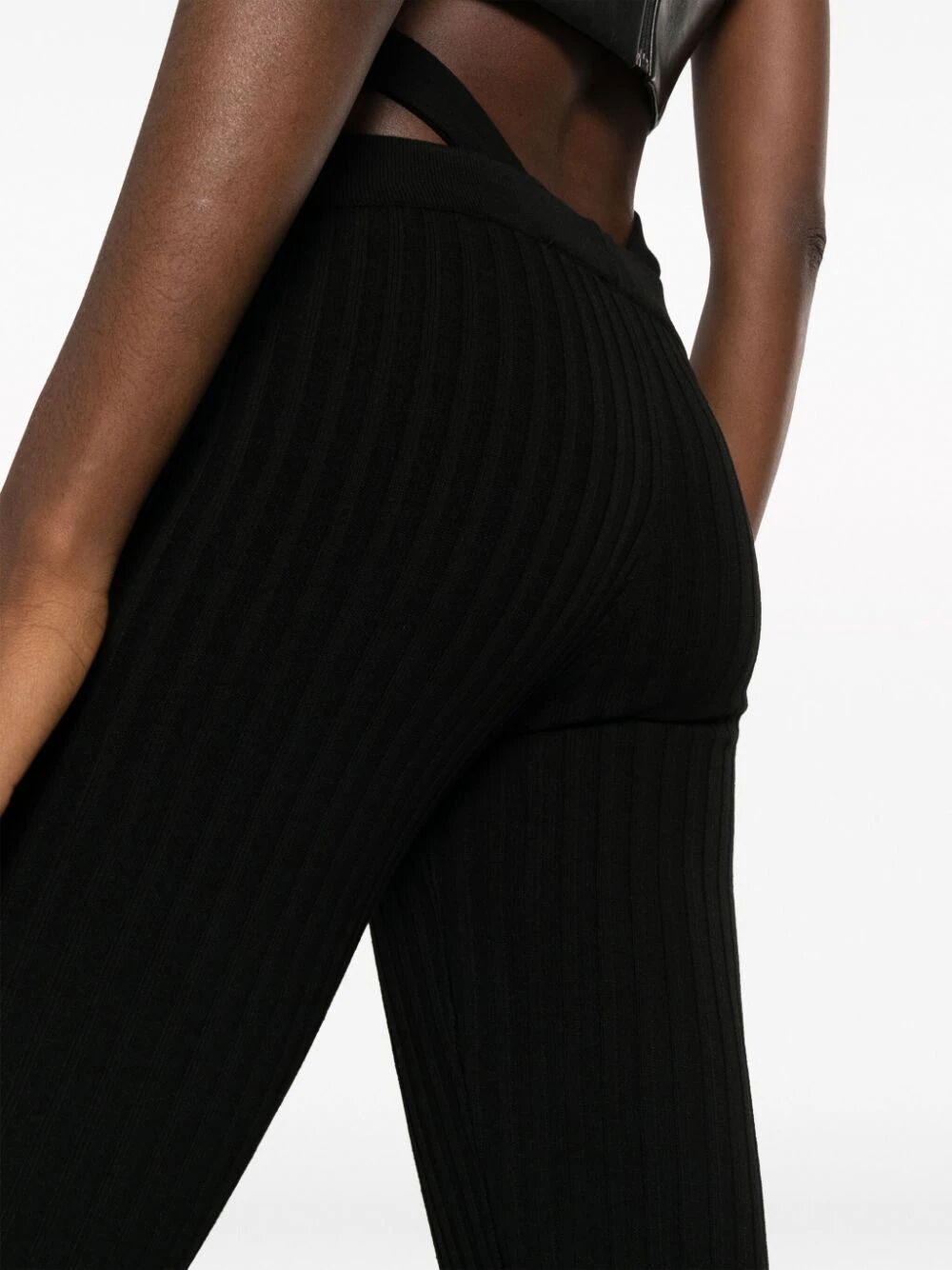 Andreadamo Ribbed Knit Flare Pants