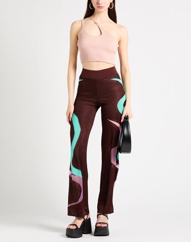 Woman Pants Chocolate brown Size 1 Viscose, Polyester, Lycra
