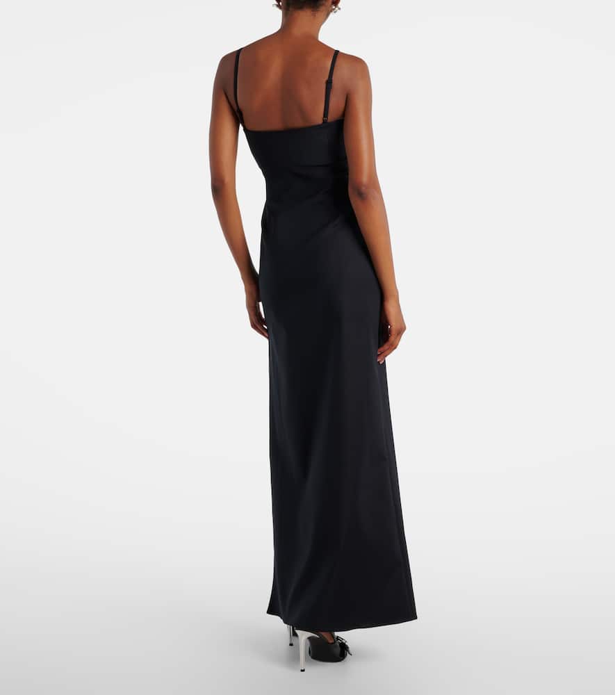 Garter cotton-blend jersey maxi dress