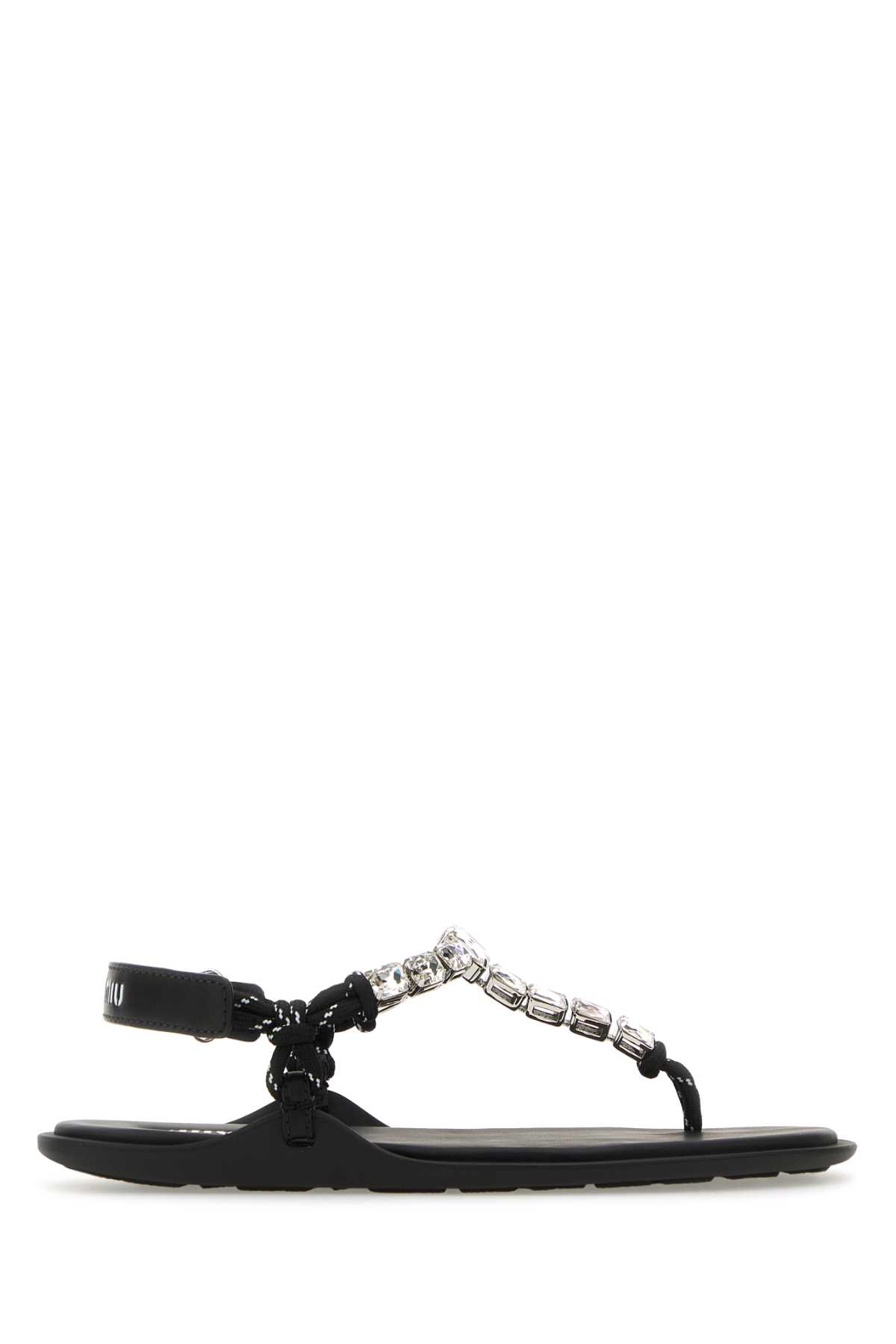 Fabric And Rhinestones Riviere Thong Sandals