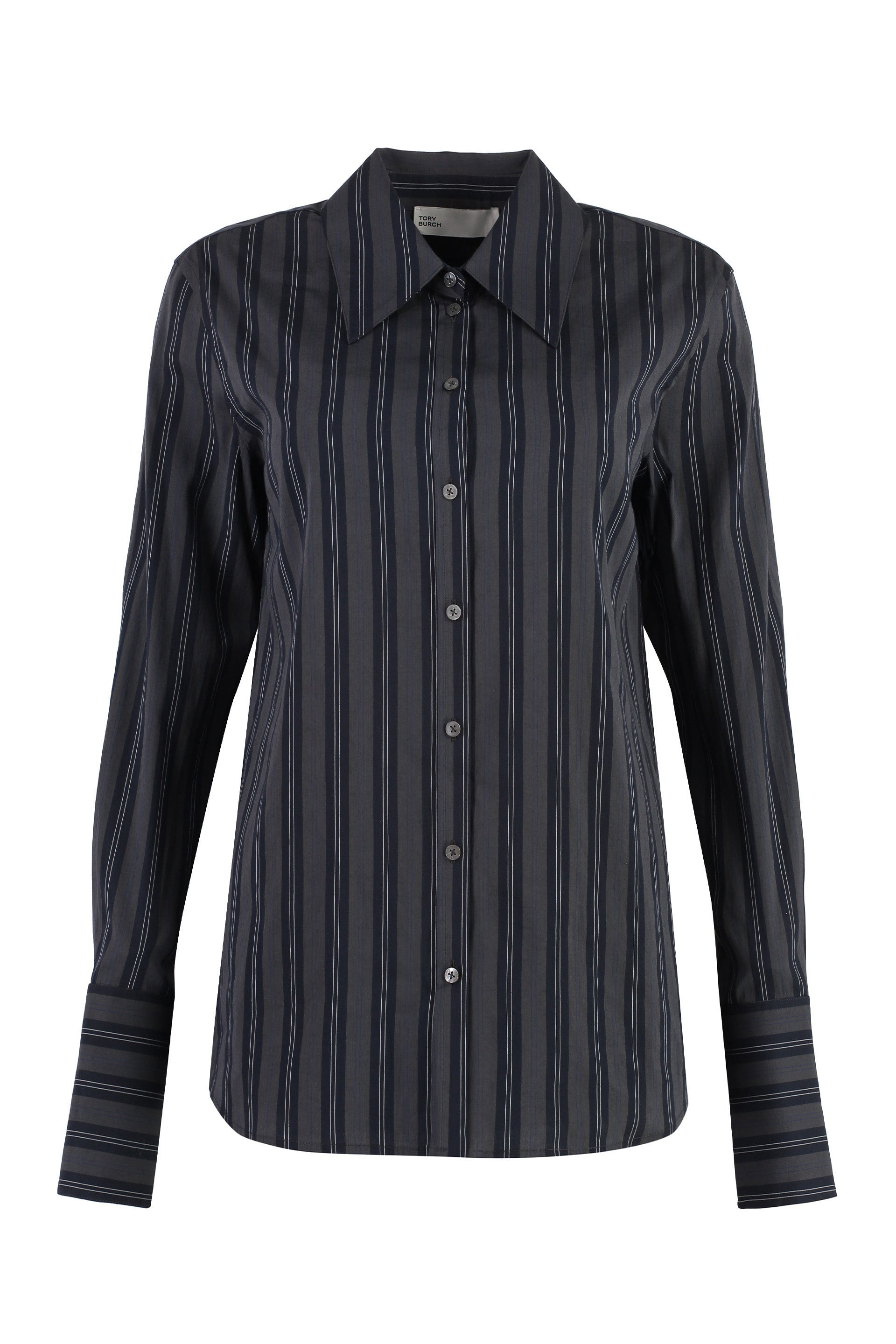 Striped Cotton Button-Front Shirt for Women