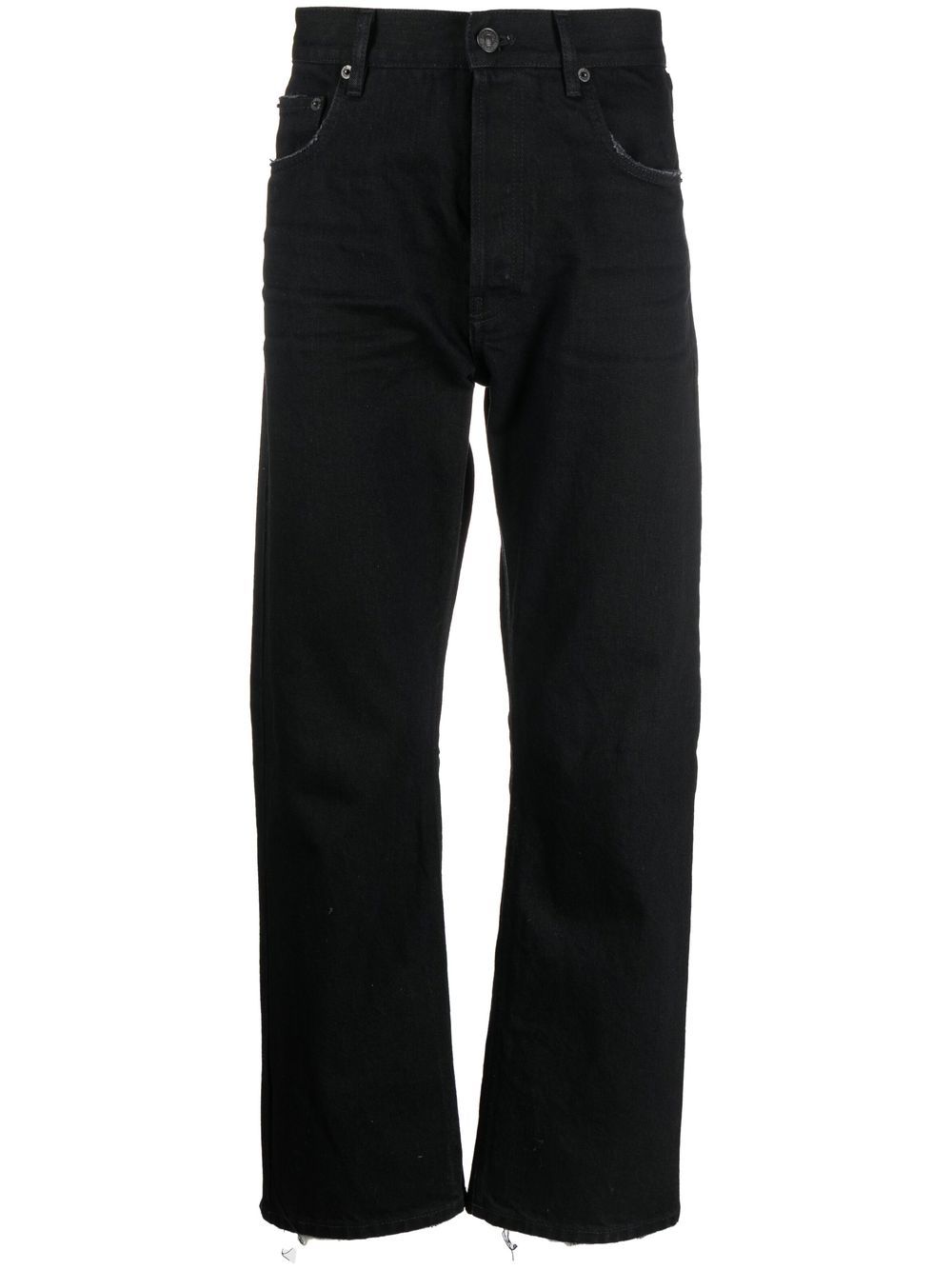 Raw-cut slim-fit jeans - Black