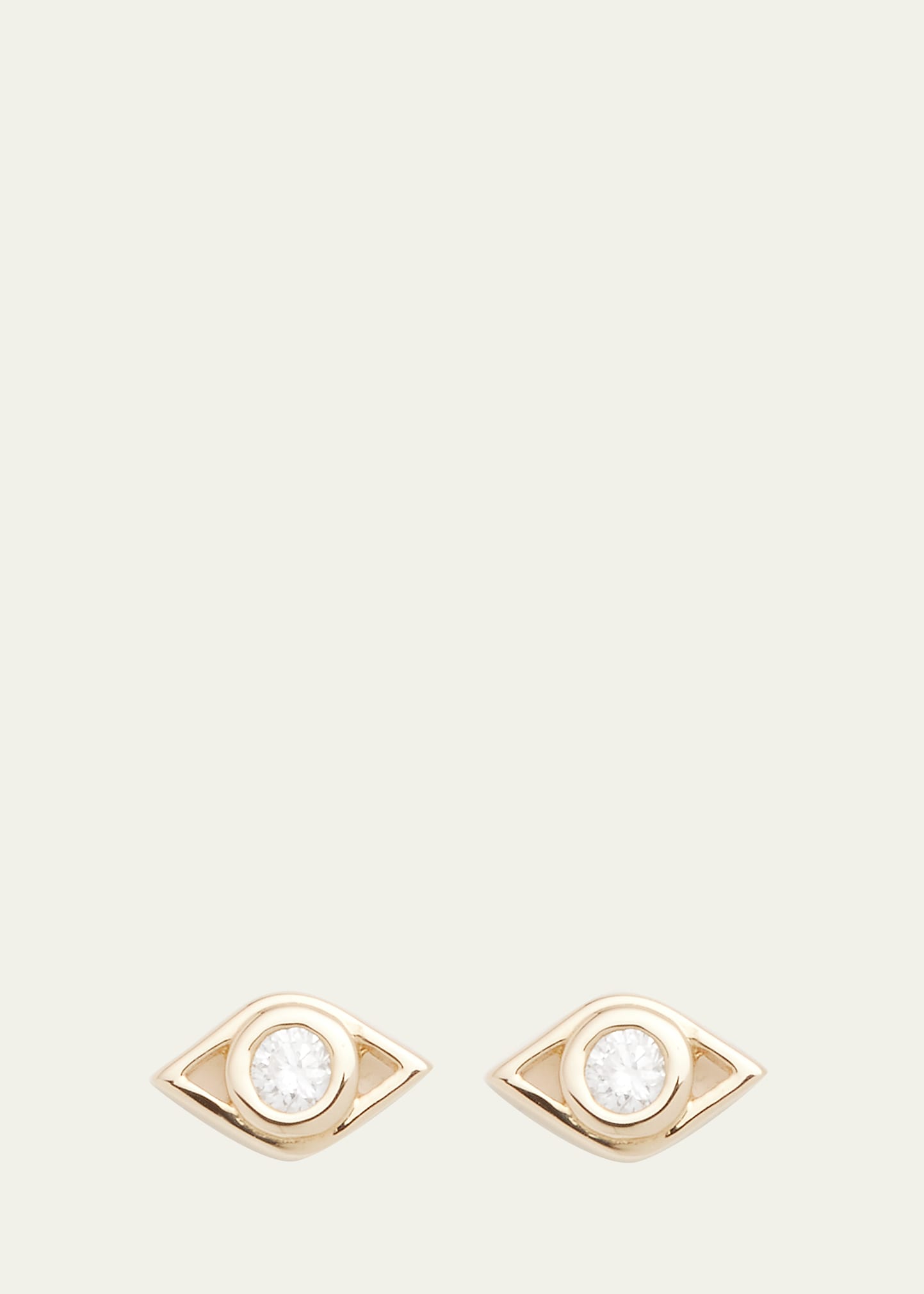 14k Diamond Evil Eye Stud Earring, Single