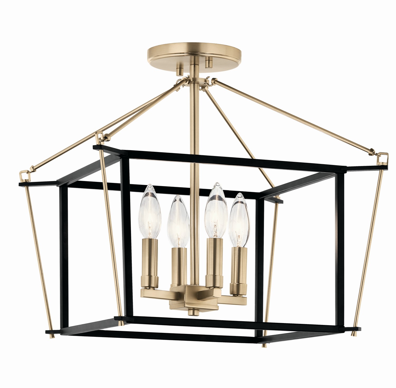 Champagne Bronze Four Light Semi Flush Mount from the Eisley Collection