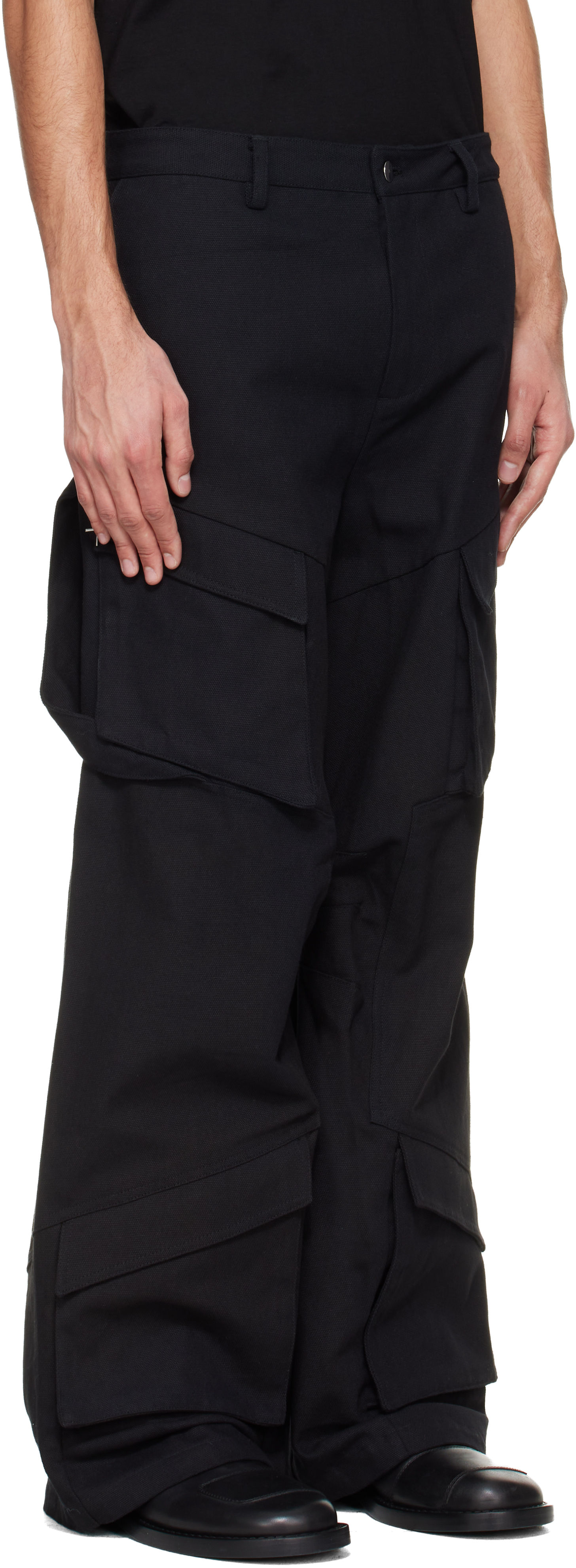 Black Cellulae Cargo Pants