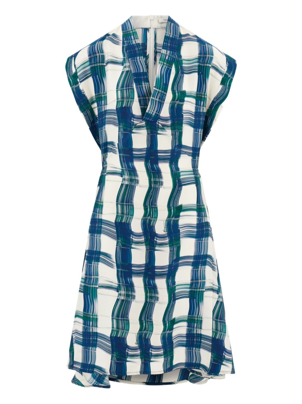 Ferragamo tartan-checked midi dress - Blue