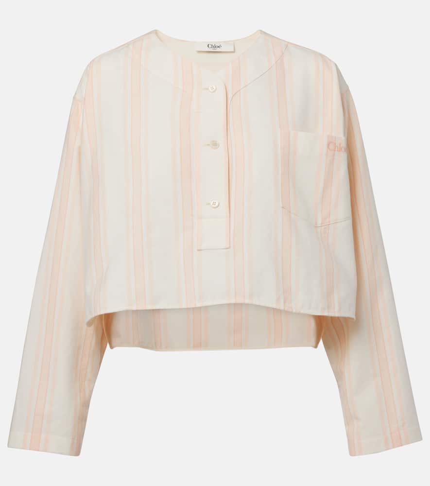 Chloé Striped cotton crop top