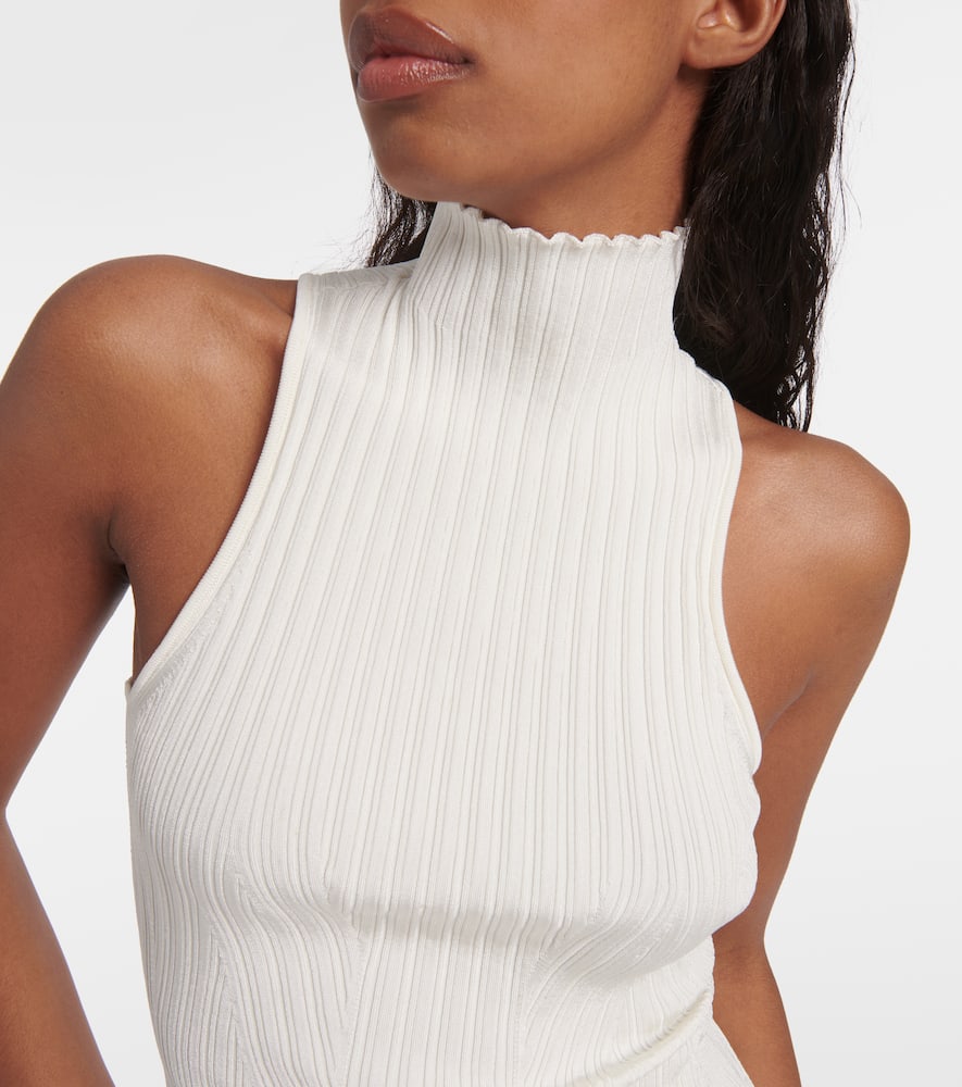 Khaite Zare fringed ribbed-knit maxi dress