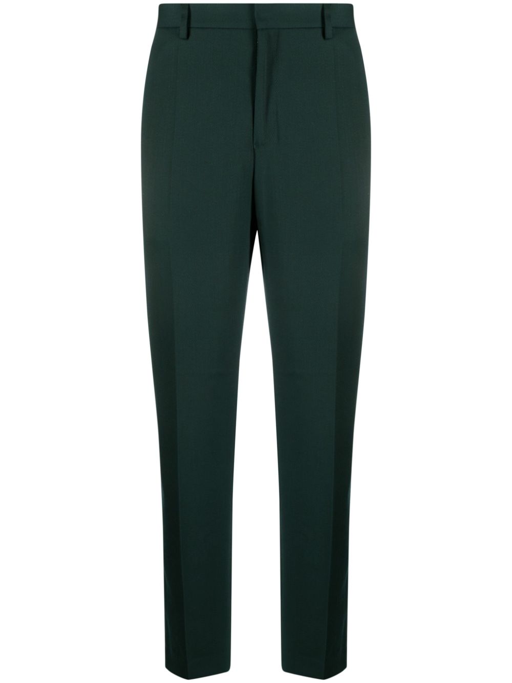 Downtown pressed-crease straight-leg trousers - Green