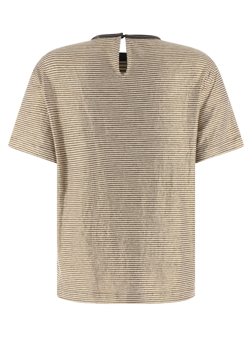 Shiny Collar Detail T-Shirt Multicolor