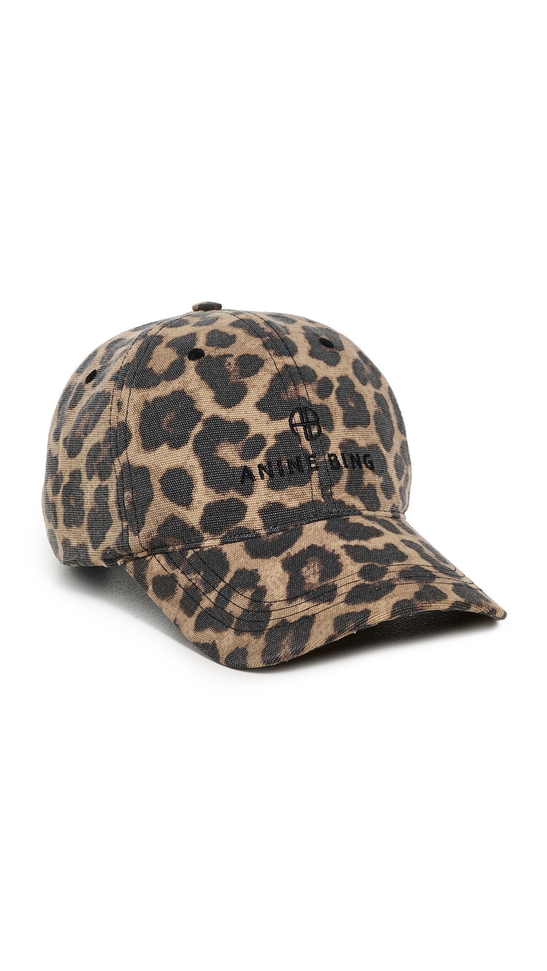 Jeremy Baseball Cap Black and Brown Leopard One Size