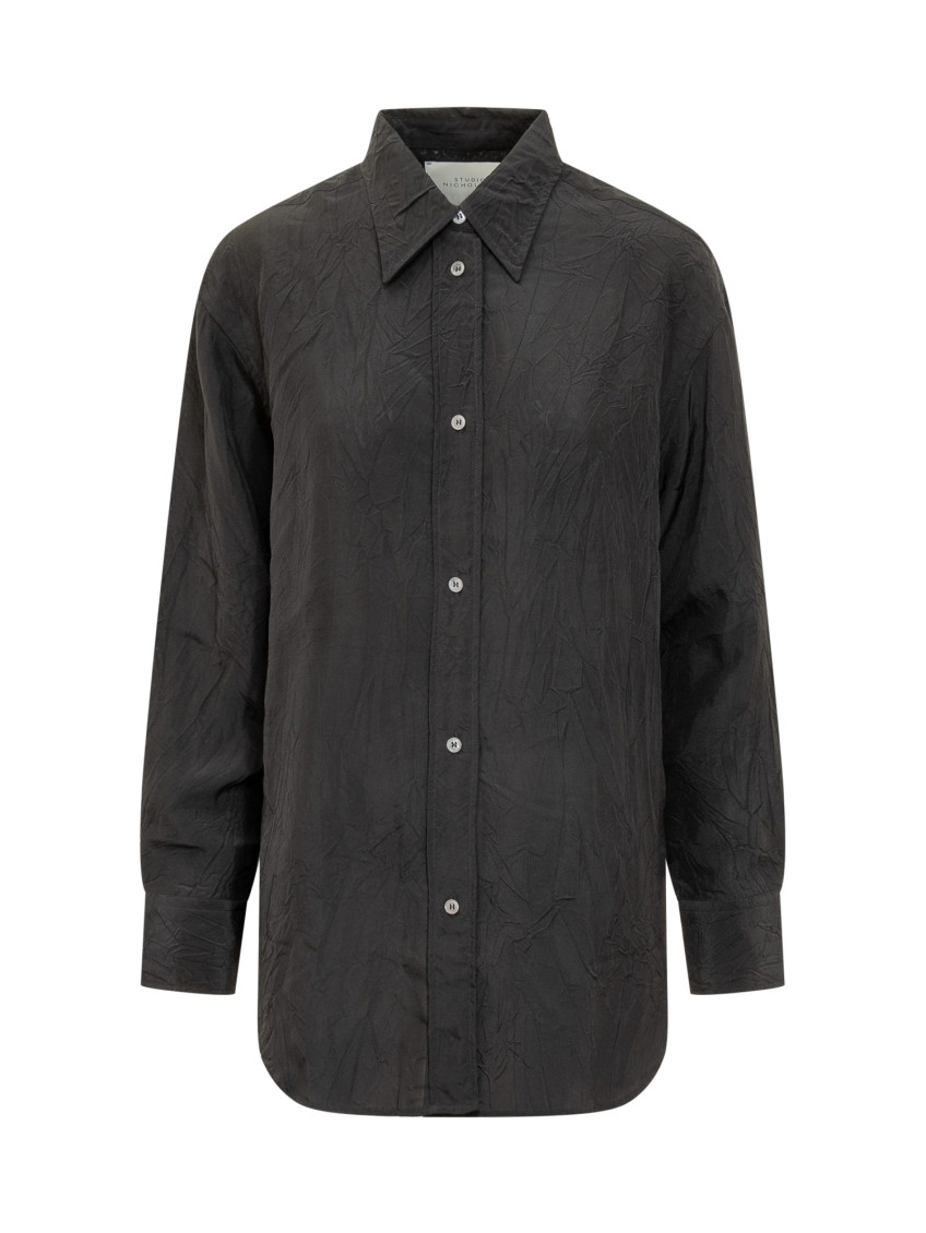 Black Oversized Solid Shirt