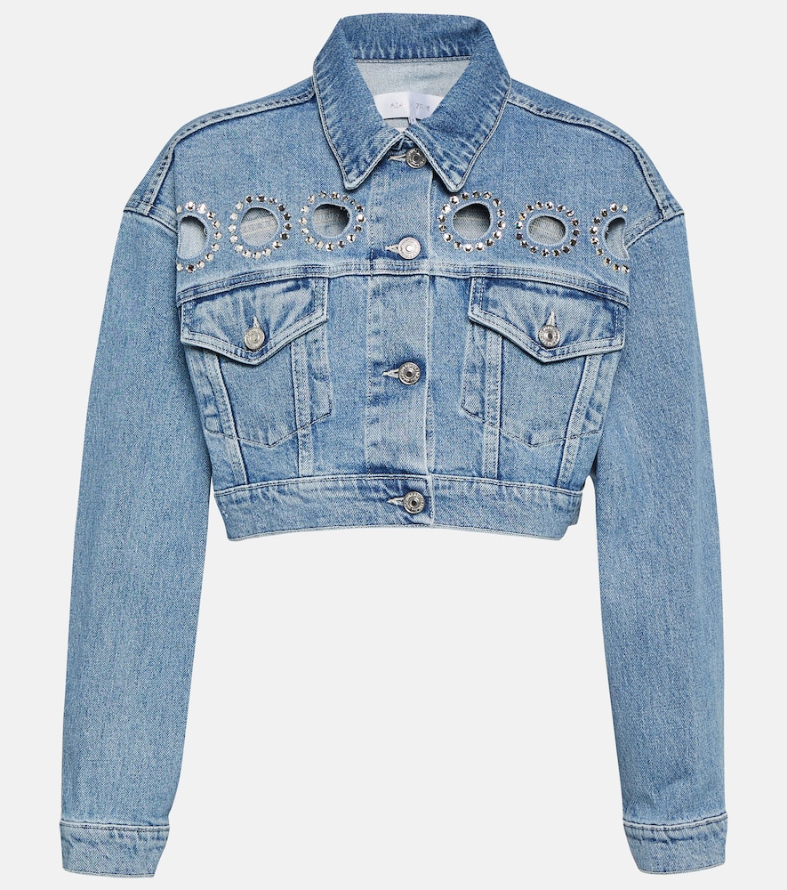 Babe embellished cropped denim jacket