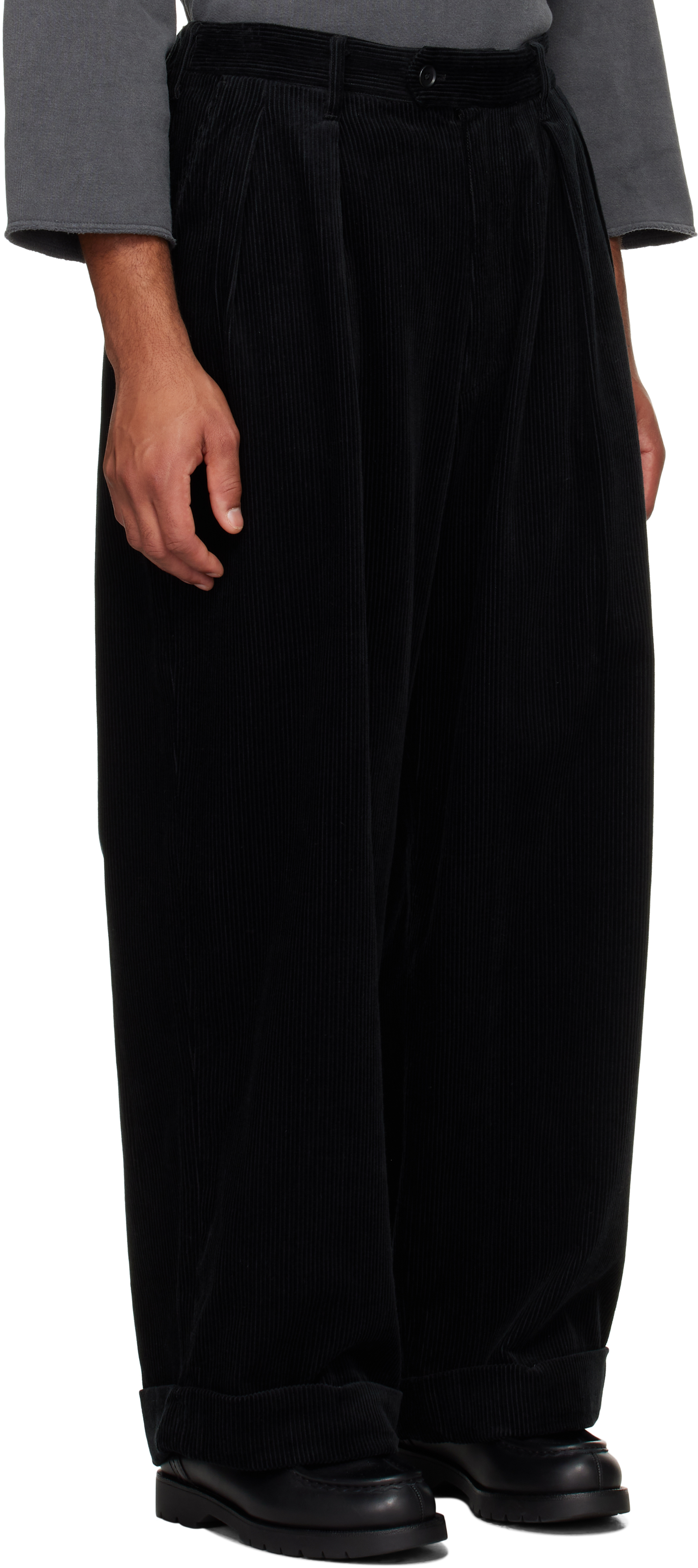 Engineered Garments Black 8W Corduroy Oxford Trousers
