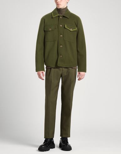 Man Jacket Military green Size 38 Polyester