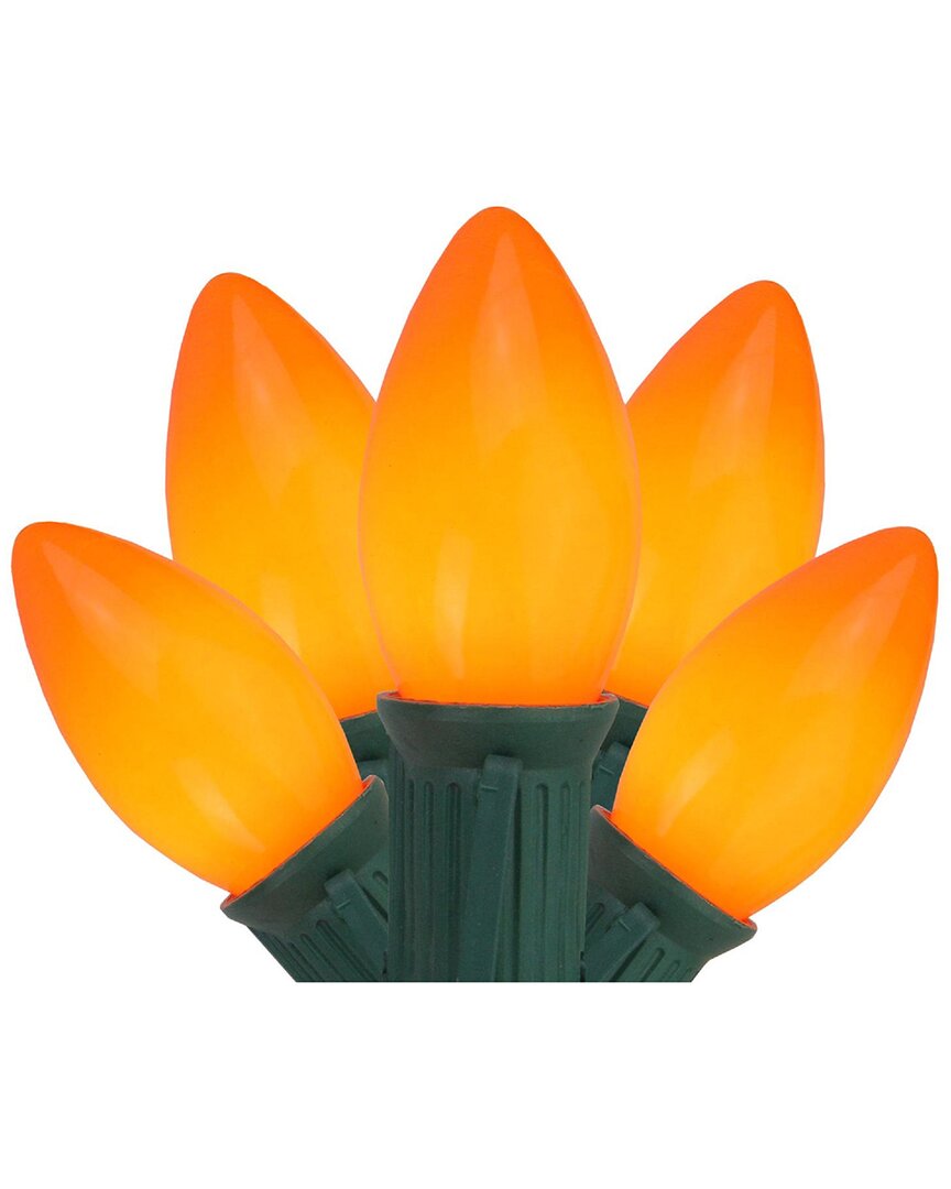 Northlight 25-Count Orange Opaque C9 Christmas Light Set 25ft Green Wire