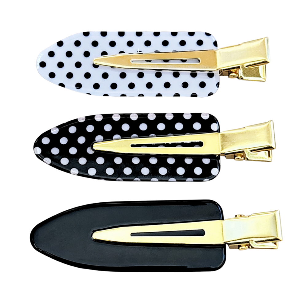 Creaseless Hair Styling and Sectioning Clips - Polka Dot Charm