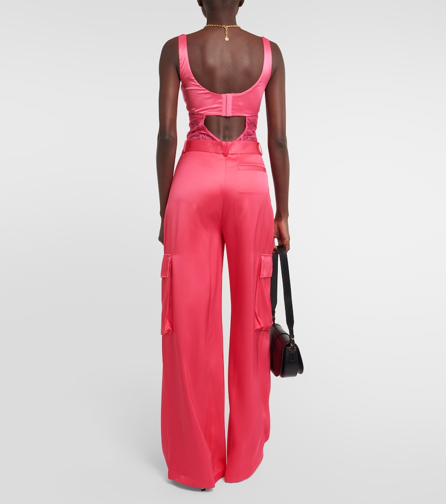 Satin cargo pants