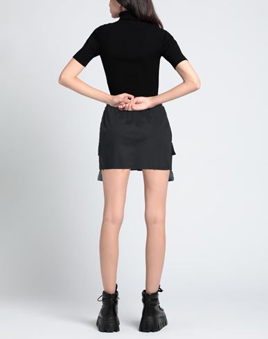 Disclaimer Woman Mini skirt Black Size L Cotton, Elastane