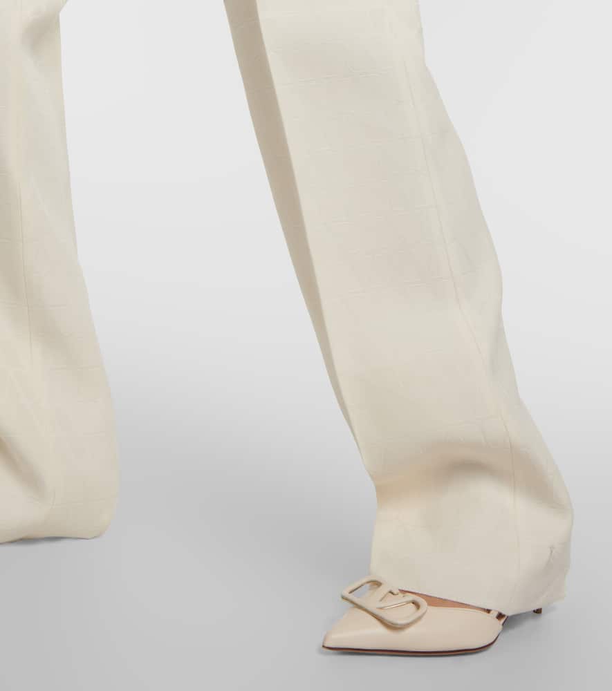 High-rise wool and silk wide-leg pants