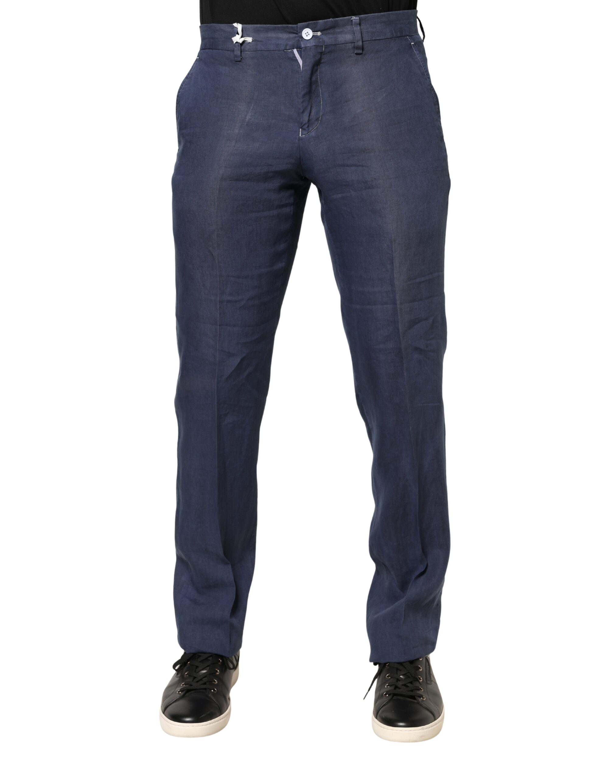 Domenico Tagliente Navy Blue Skinny Chino Mid Waist Men Men's Pants Pre-Owned