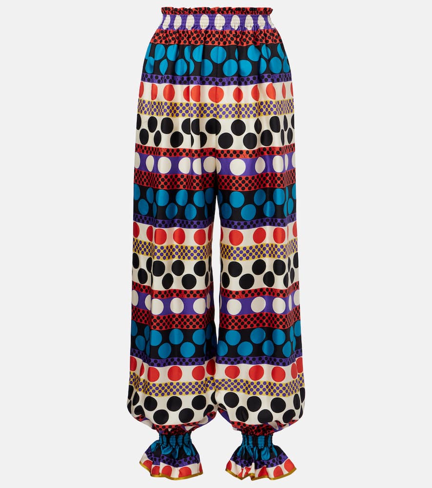 Printed silk culottes