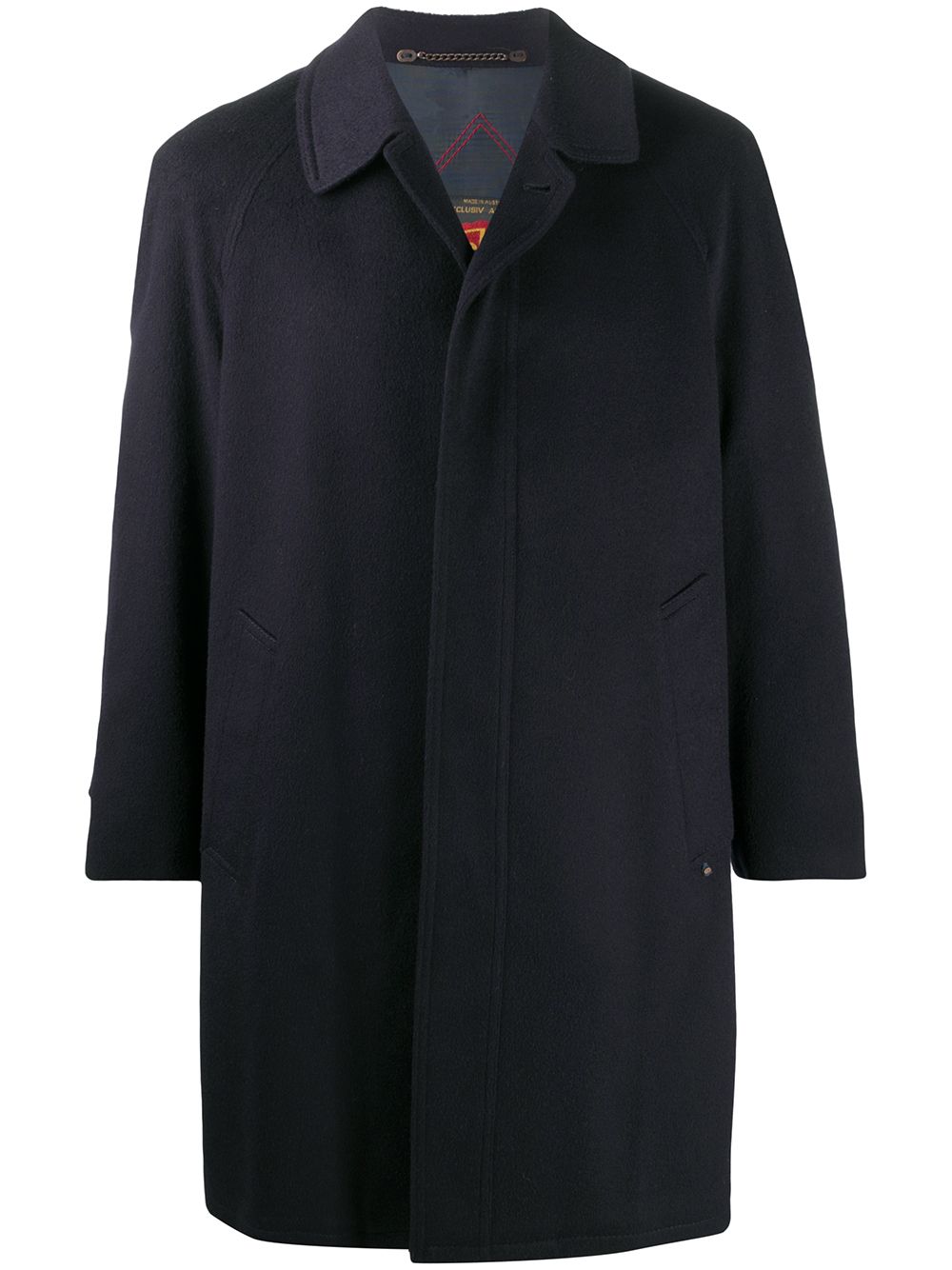 1990s concealed fastening knee-length coat - Blue