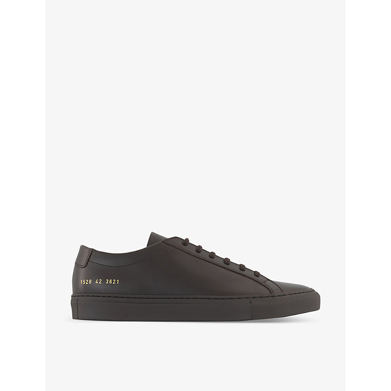 Mens Brown Leather Achilles Chunky-sole Leather Low-top Trainers