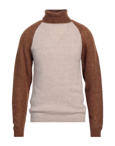 Sun House Man Turtleneck Taupe Size L Alpaca wool, Polyamide, Wool