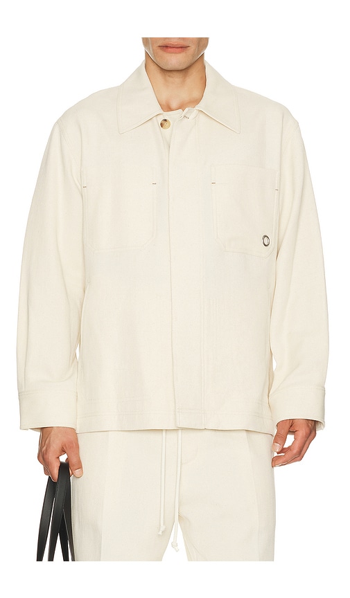 Helmut Lang Sailor Overshirt in Muslin - Cream. XL/1X also in S