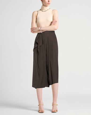 Woman Pants Dark brown Size 1 Cotton
