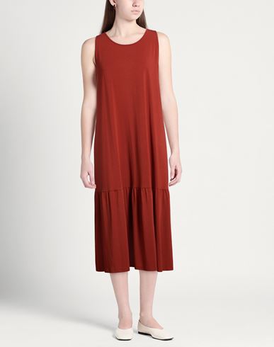 Woman Midi dress Brick Size M Tencel, Elastane