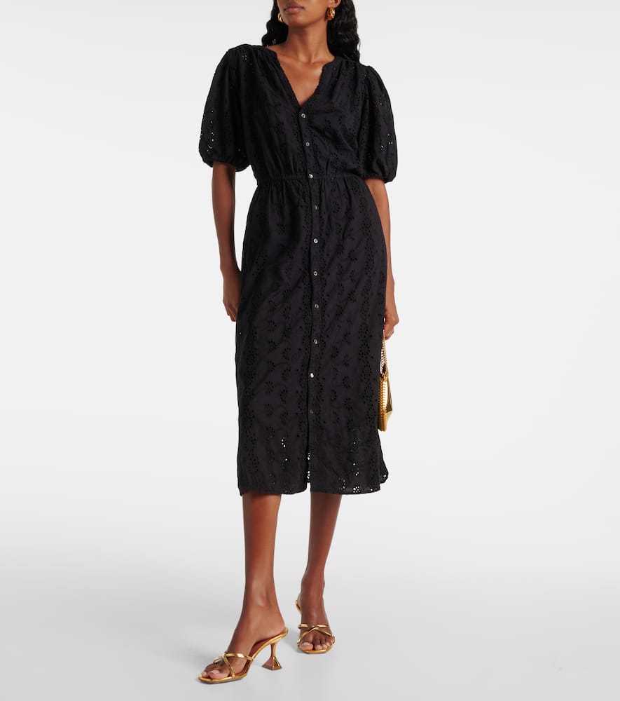 Rorio embroidered cotton midi dress