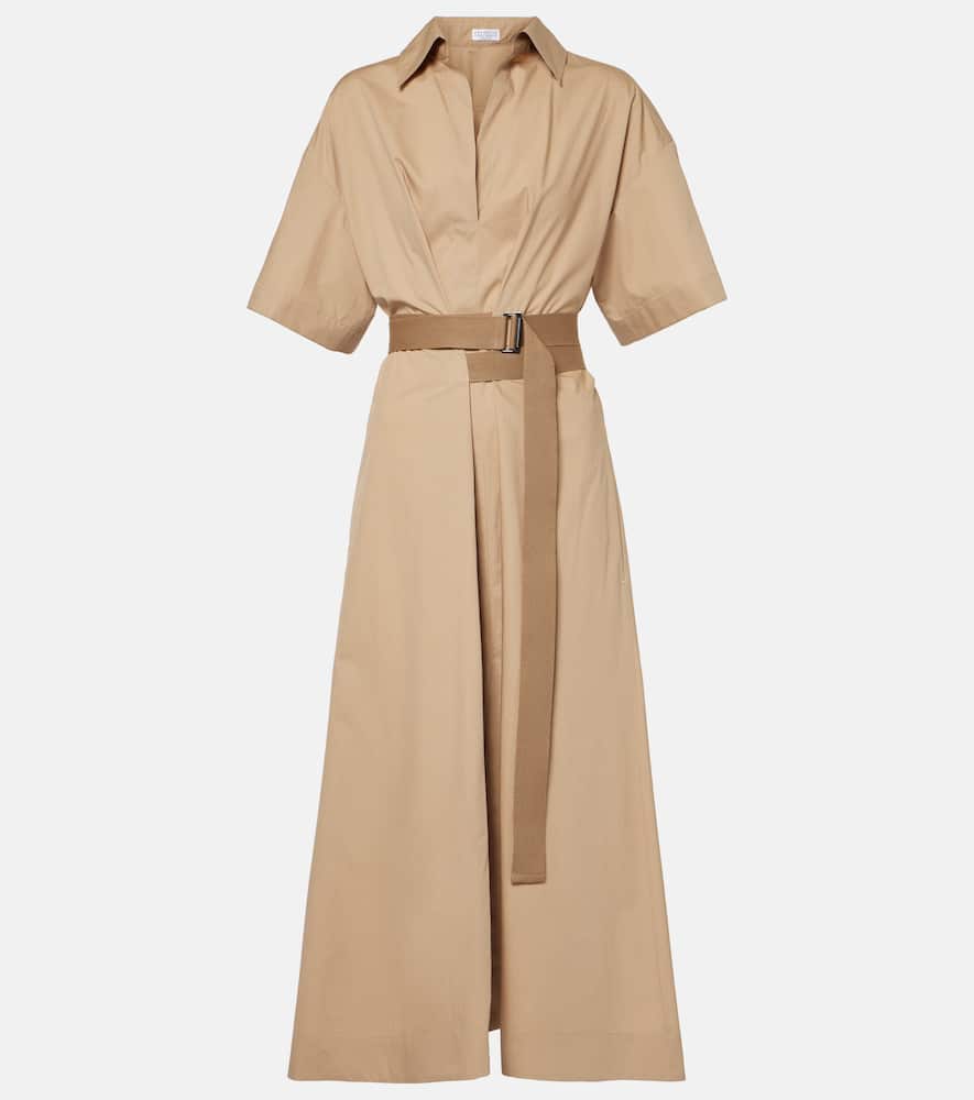 Belted cotton shirt dress