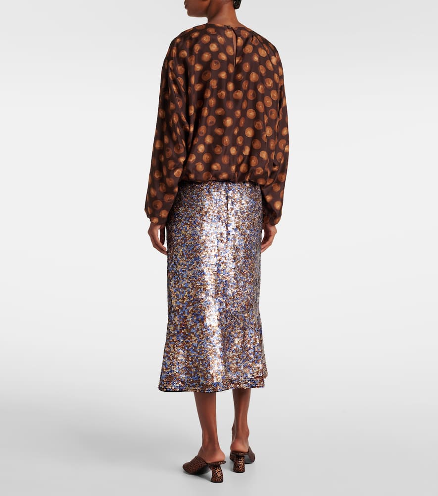 Printed satin blouse