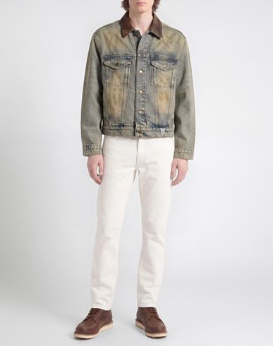 Man Denim outerwear Blue Size M Cotton, Hemp, Calfskin