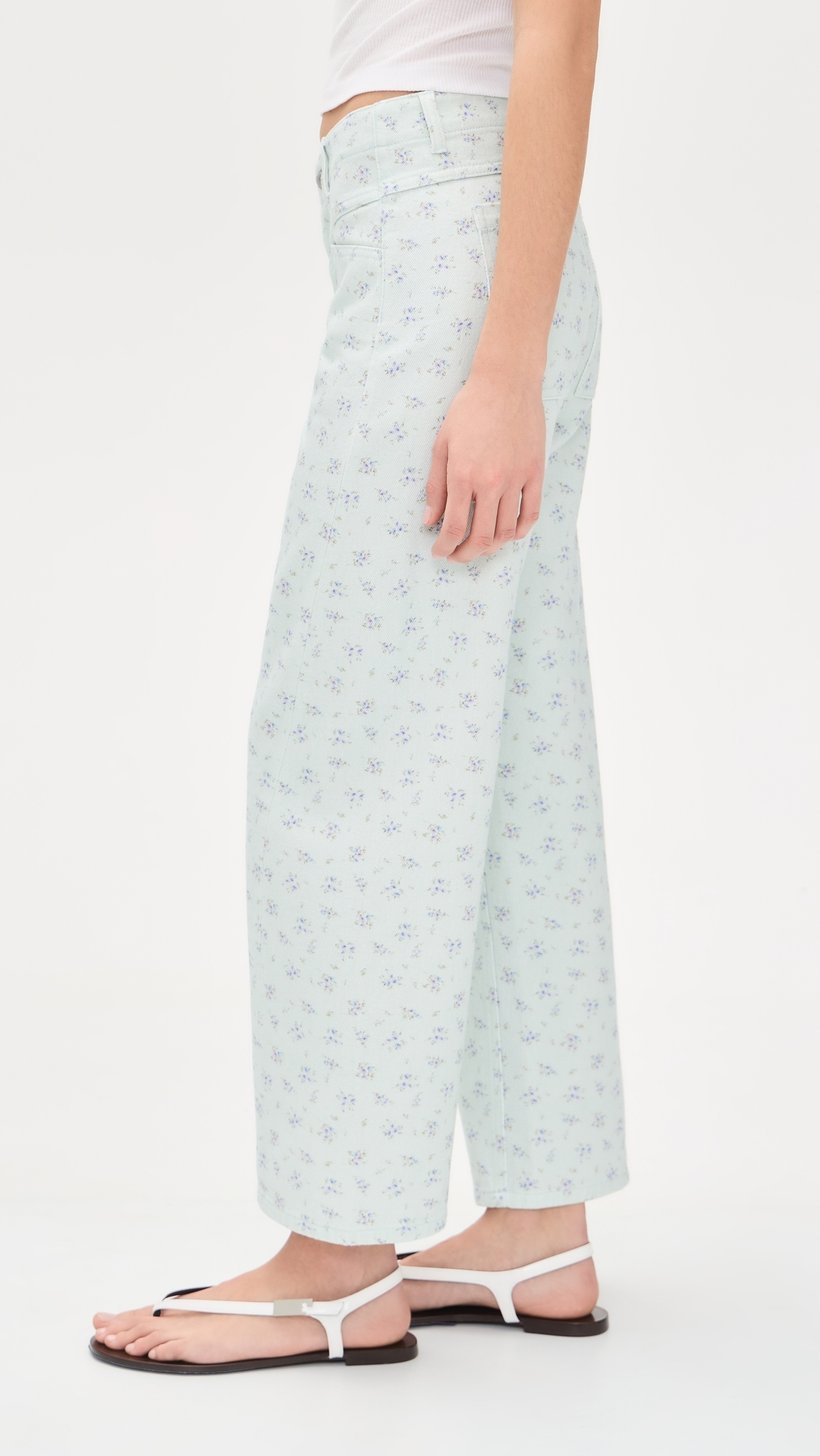 Selena Crop Jeans Minty Floral