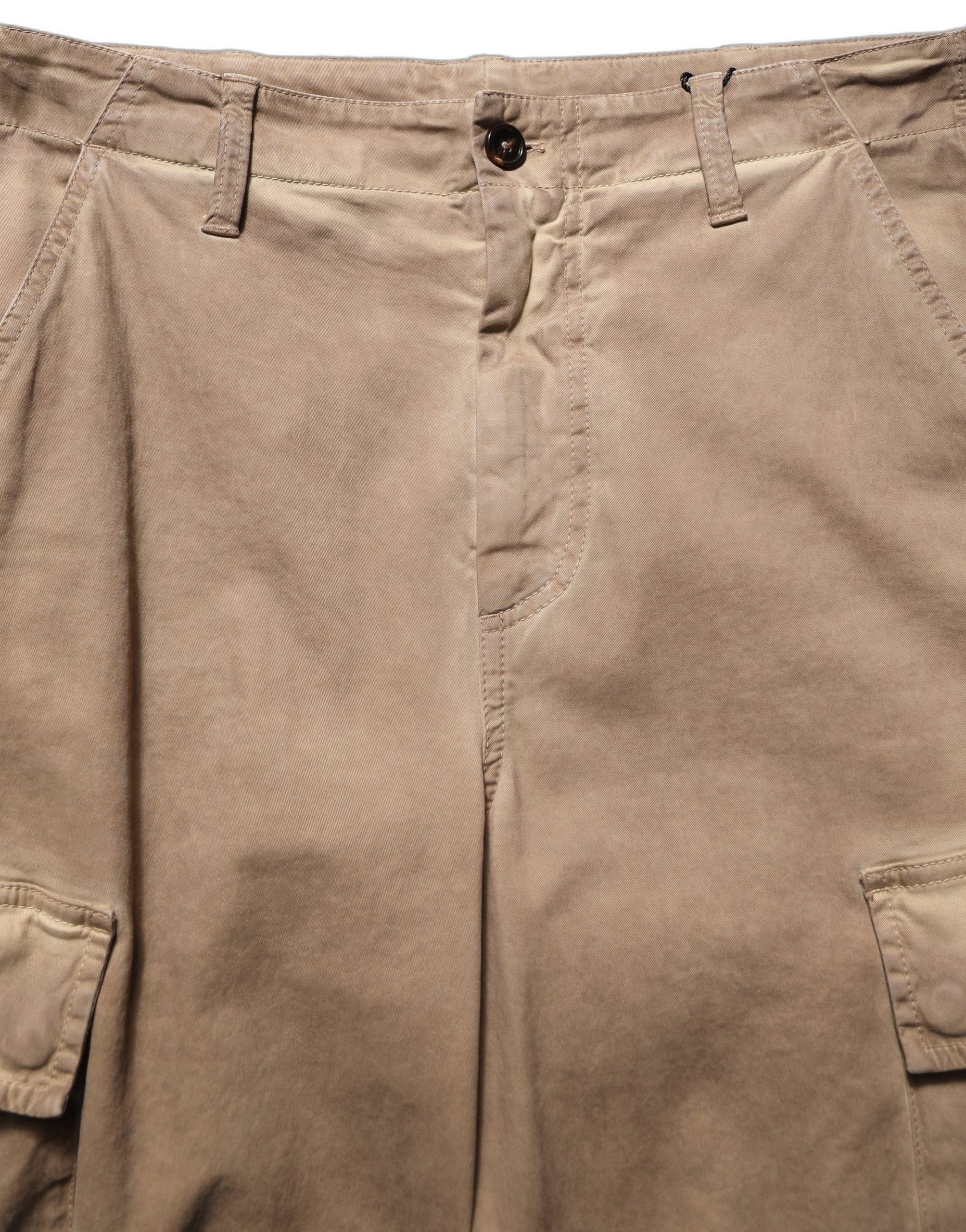 Cotton-Elastane Cargo Cargo Pants — Beige