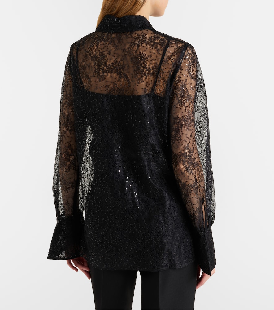 Sequined lace shirt