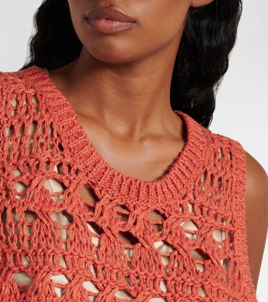 Jute and cotton-blend sweater vest
