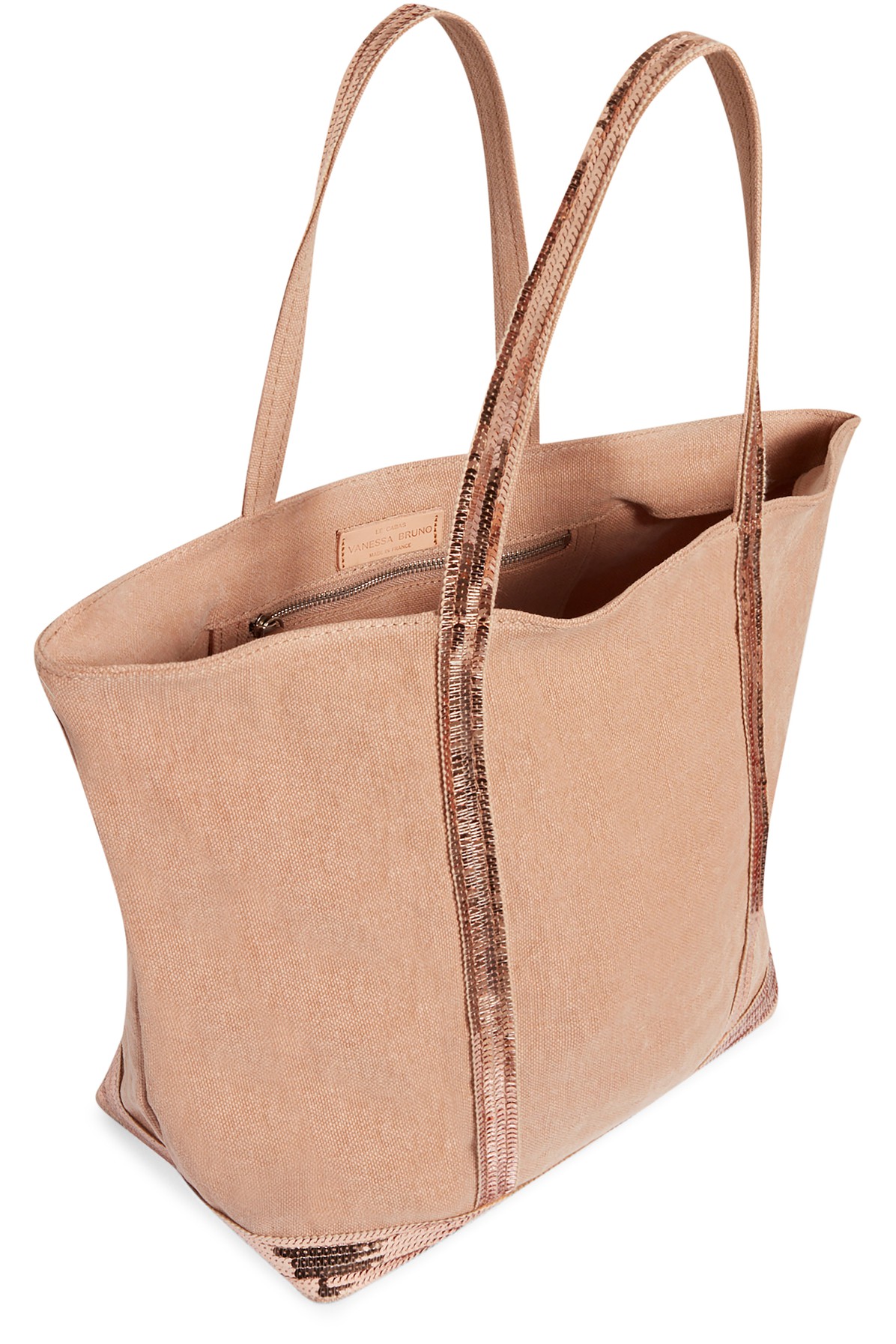Linen L cabas tote bag