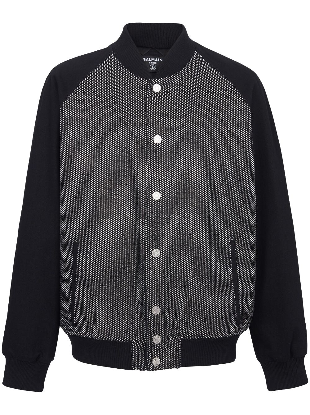 Rhinestone-embellished bomber jacket - Black