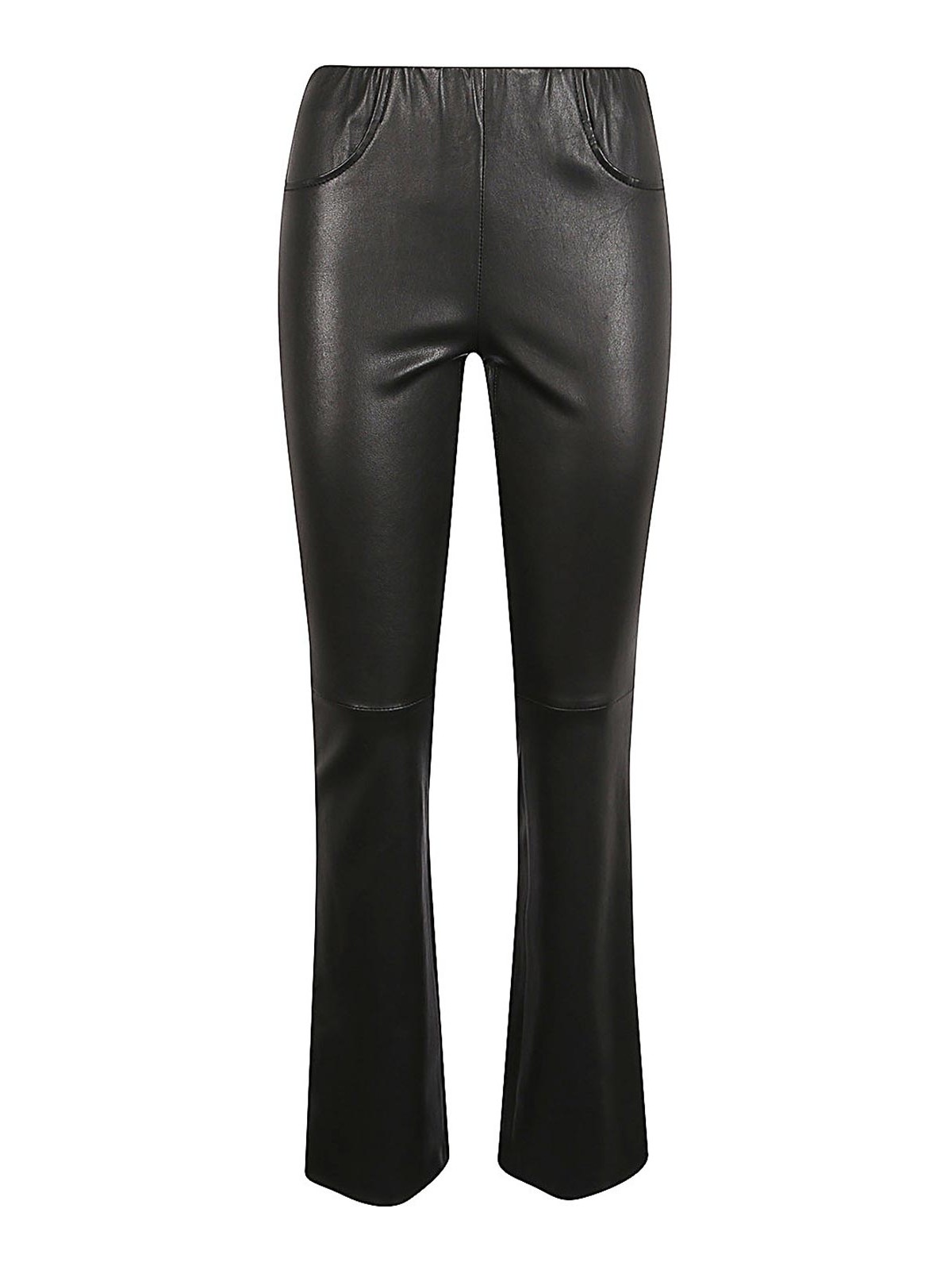 Leather Flared Leg Trousers