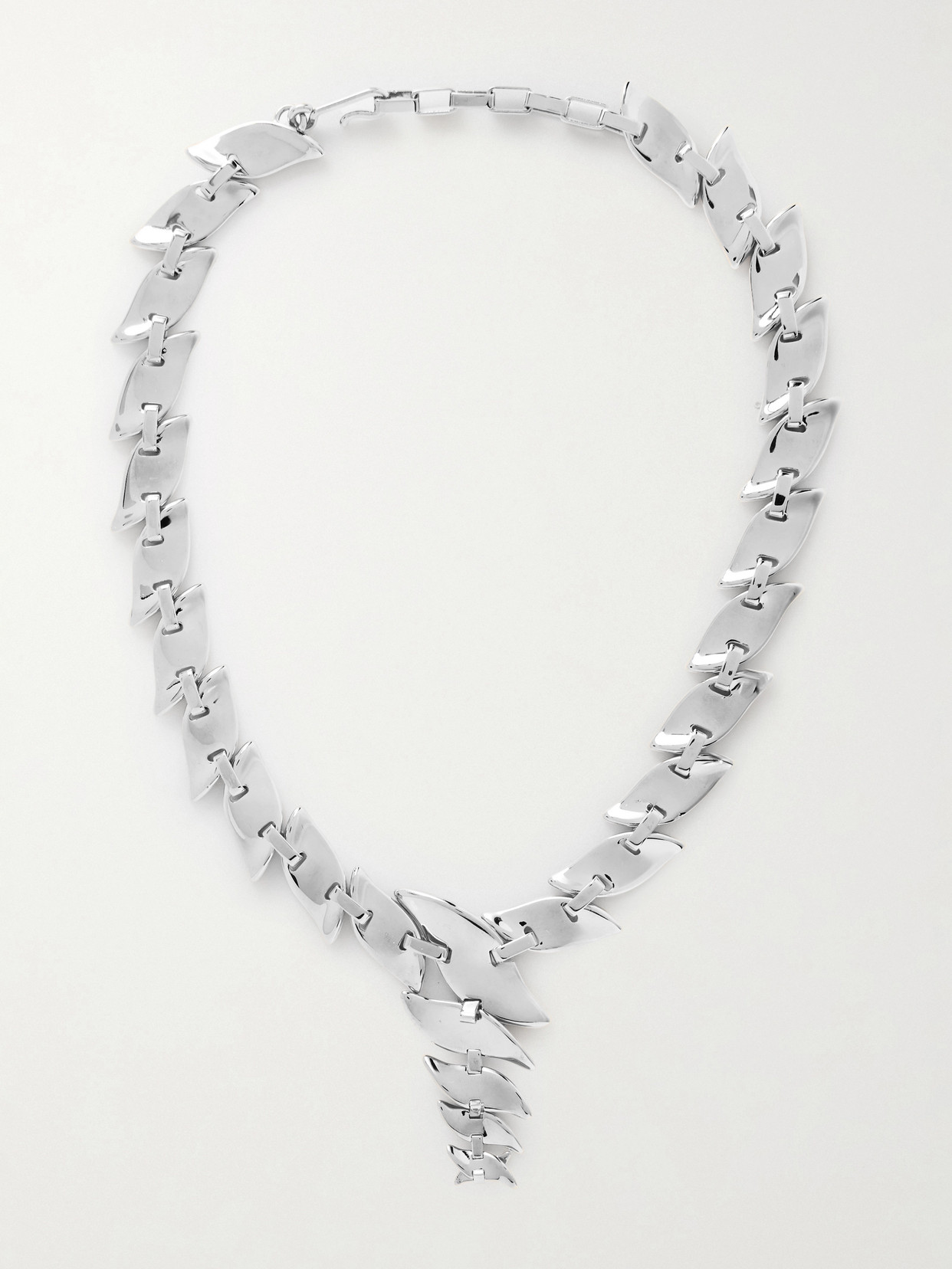 Leaf Silver-tone Necklace - One size