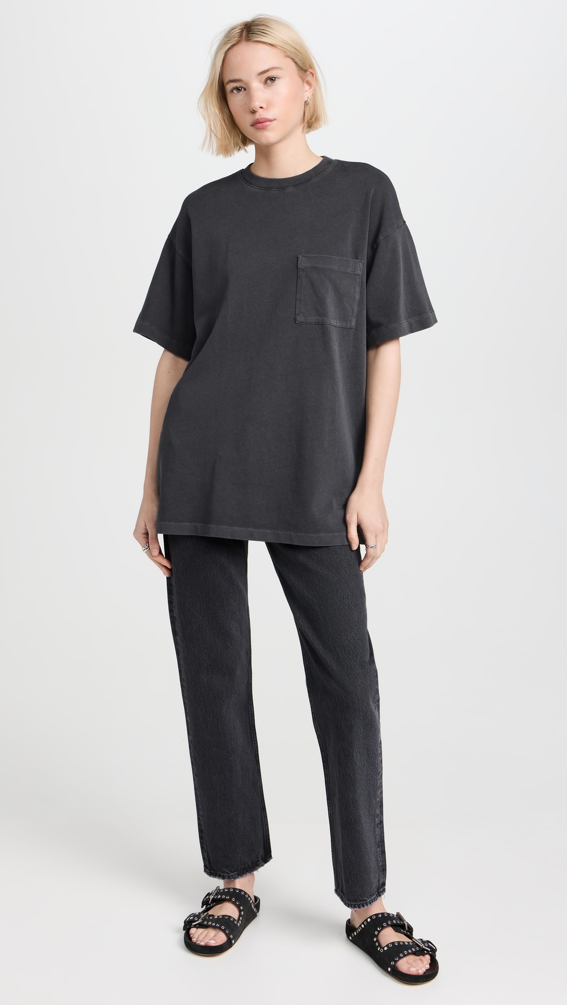 Boyfriend Pocket Tee Black Coal