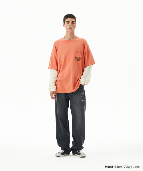 CROSS LOGO THERMAL LS TEE ORANGE