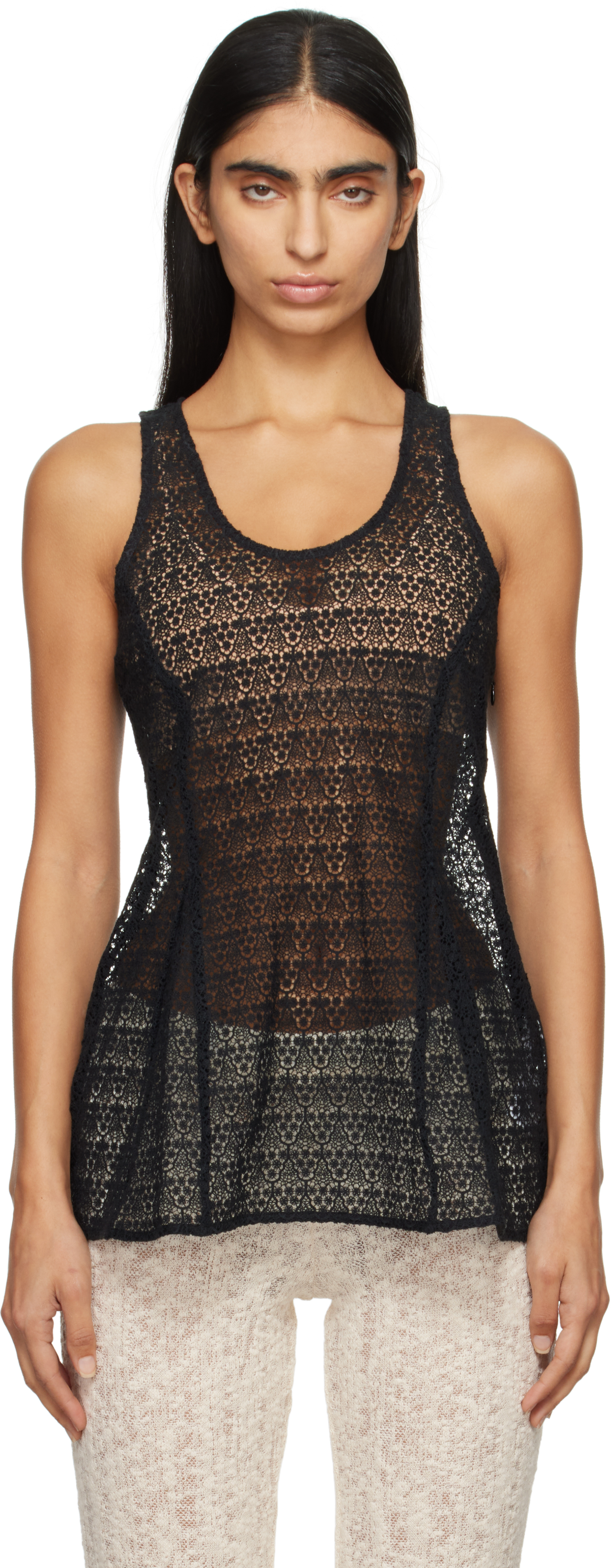 BITE Black Tailored Lace Tank Top