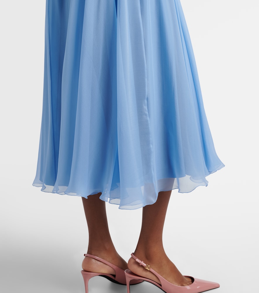 Silk chiffon midi skirt